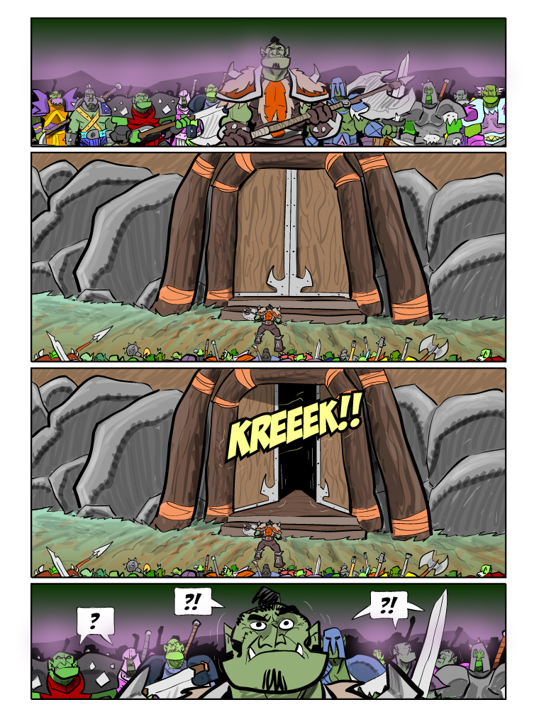 Teh Gladiators Webcomic: Welcomed By A Loud KREEEEEK!